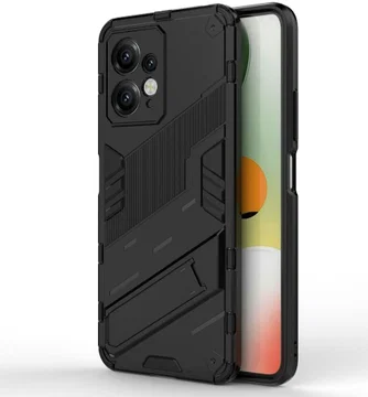 Xiaomi Redmi Note 12 Hoesje Shockproof Kickstand Back Cover Zwart