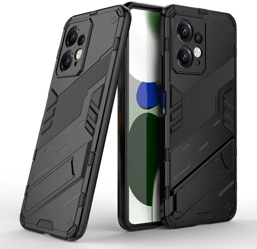 Xiaomi Redmi Note 12 Hoesje Shockproof Kickstand Back Cover Zwart afbeelding 2