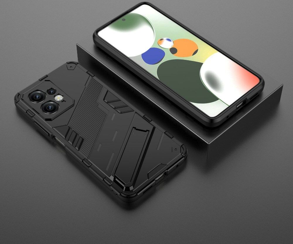 Xiaomi Redmi Note 12 Hoesje Shockproof Kickstand Back Cover Zwart afbeelding 5