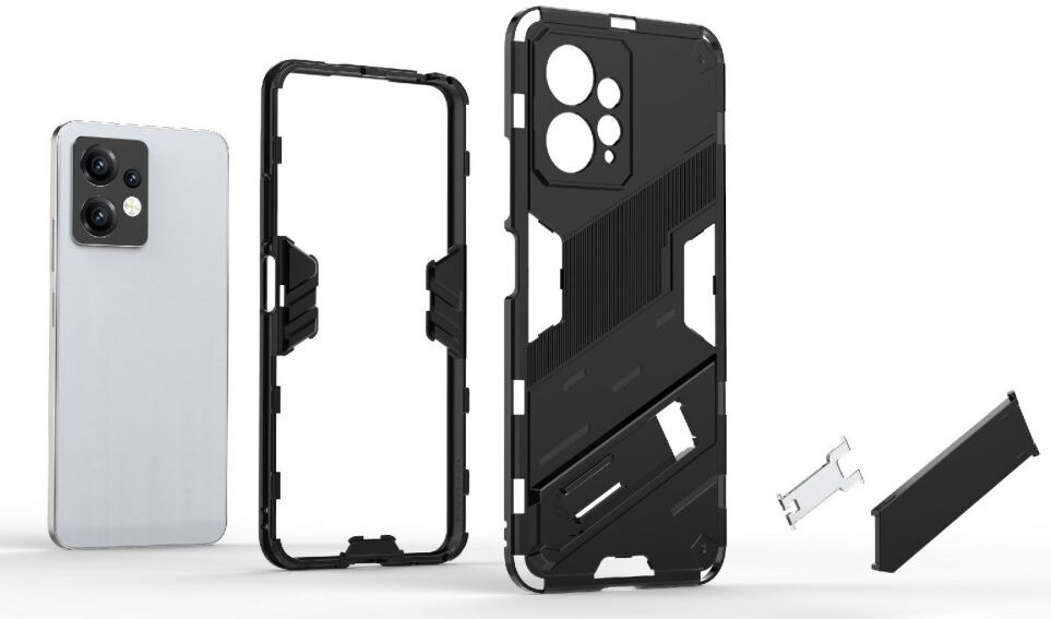 Xiaomi Redmi Note 12 Hoesje Shockproof Kickstand Back Cover Zwart afbeelding 7