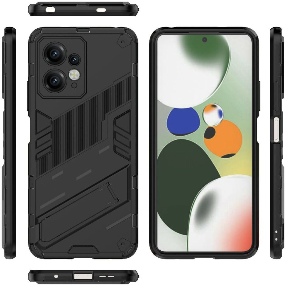 Xiaomi Redmi Note 12 Hoesje Shockproof Kickstand Back Cover Zwart afbeelding 8