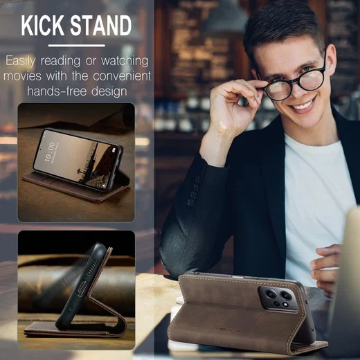 CaseMe 013 Xiaomi Redmi Note 12 Hoesje Book Case met Pasjeshouder Coffee afbeelding 3