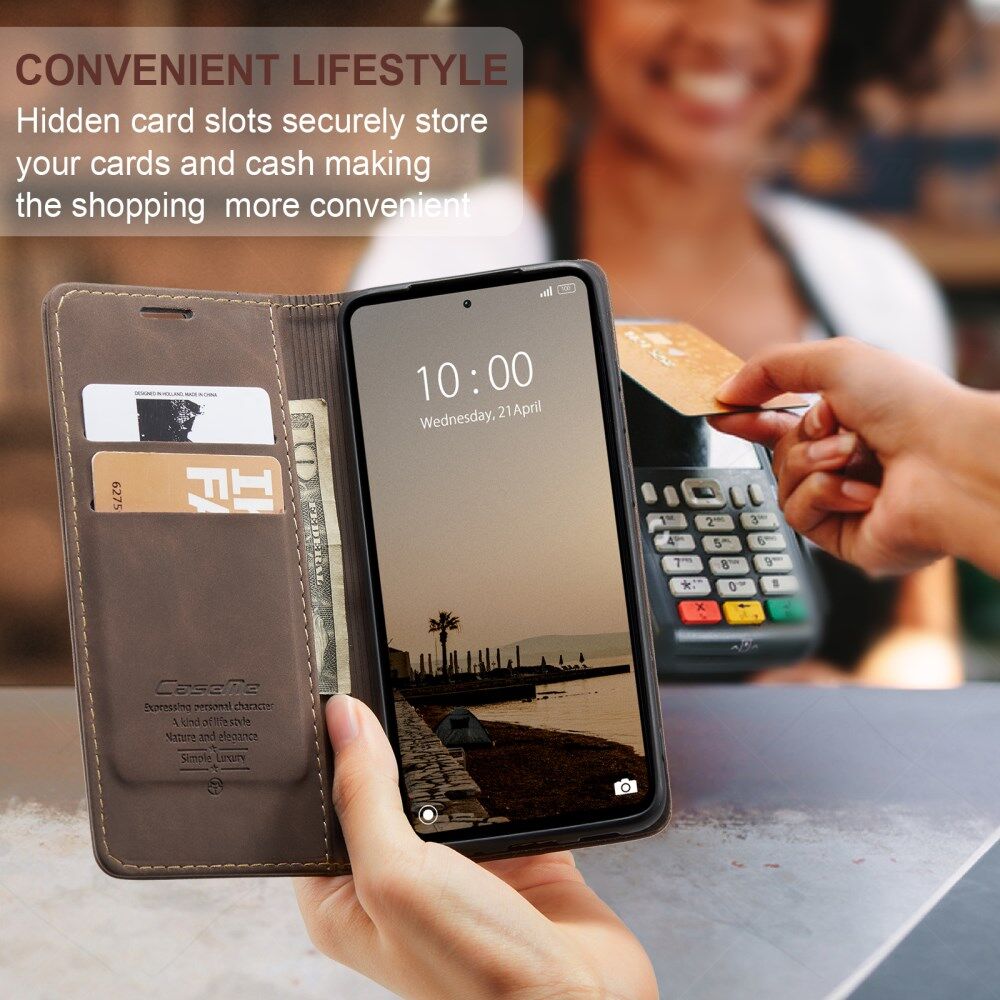 CaseMe 013 Xiaomi Redmi Note 12 Hoesje Book Case met Pasjeshouder Coffee afbeelding 4