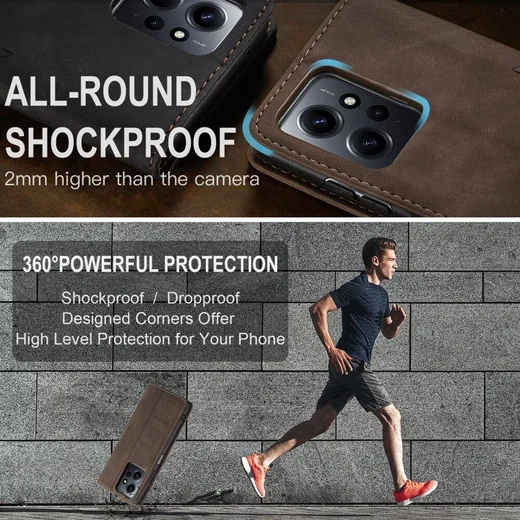 CaseMe 013 Xiaomi Redmi Note 12 Hoesje Book Case met Pasjeshouder Coffee afbeelding 5