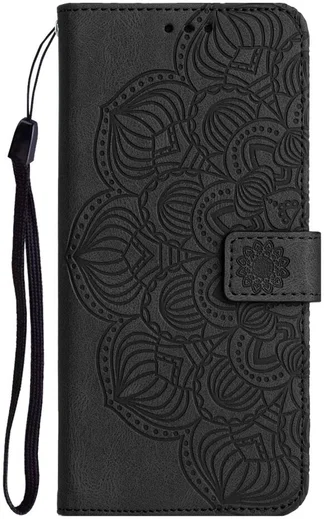 Xiaomi Redmi Note 12 Hoesje Bloemen Print Wallet Book Case Zwart afbeelding 10