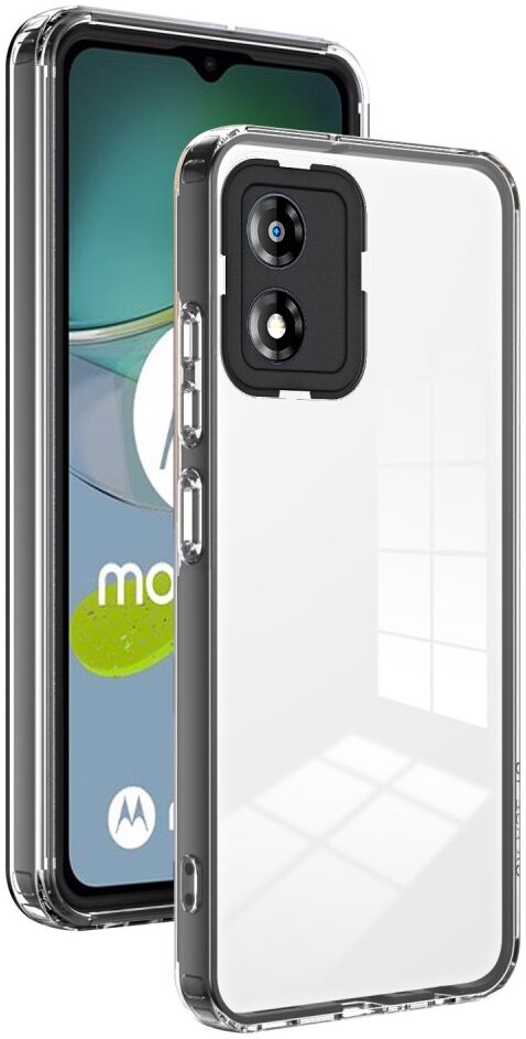 Motorola Moto E13 Hoesje Schokbestendig Transparant Zwart afbeelding 1