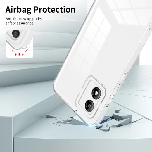 Motorola Moto E13 Hoesje Schokbestendig Transparant Wit afbeelding 2