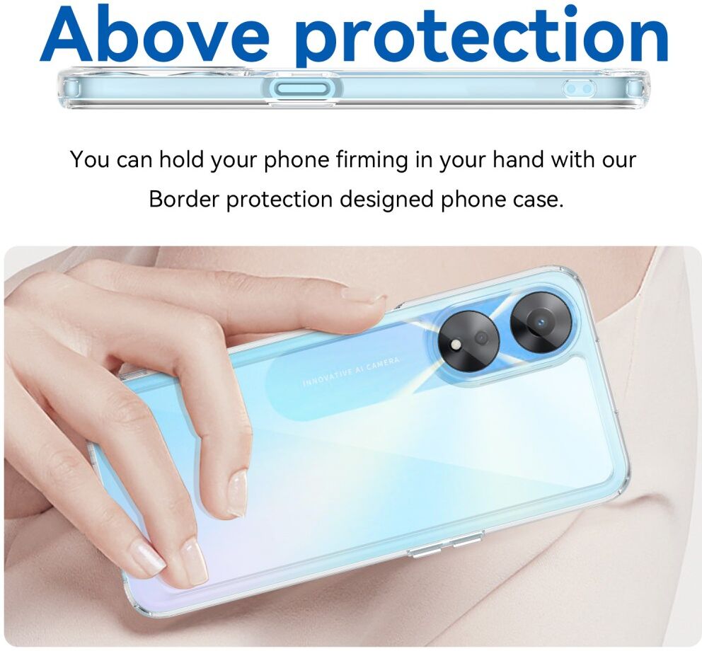 Oppo A58 5G / A78 5G Hoesje Acryl Back Cover Transparant afbeelding 4