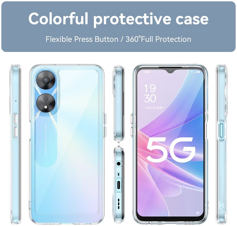 Oppo A58 5G / A78 5G Hoesje Acryl Back Cover Transparant afbeelding 8