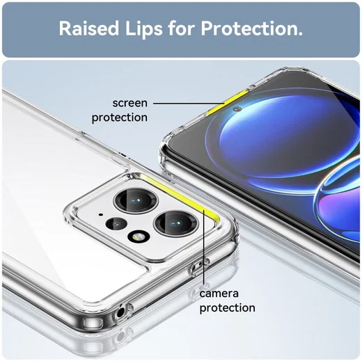 Xiaomi Redmi Note 12 Hoesje Acryl Back Cover Transparant afbeelding 6