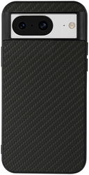 Google Pixel 8 Hoesje Carbon met Kunstleer Coating Back Cover Zwart afbeelding
