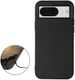 Google Pixel 8 Hoesje Carbon met Kunstleer Coating Back Cover Zwart afbeelding 2