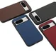 Google Pixel 8 Hoesje Carbon met Kunstleer Coating Back Cover Zwart afbeelding 4