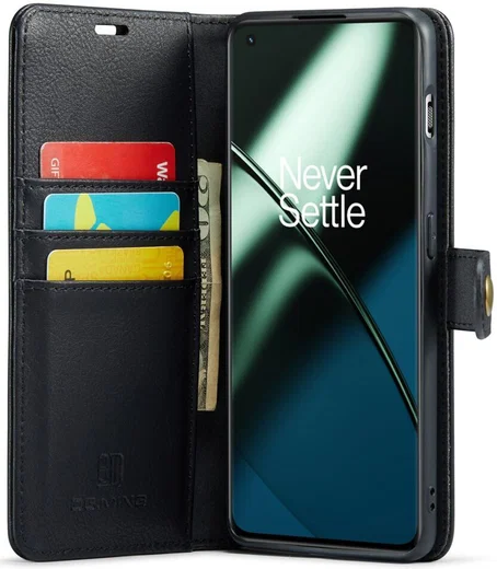 DG Ming OnePlus 11 Hoesje Retro Wallet Book Case Zwart afbeelding 1