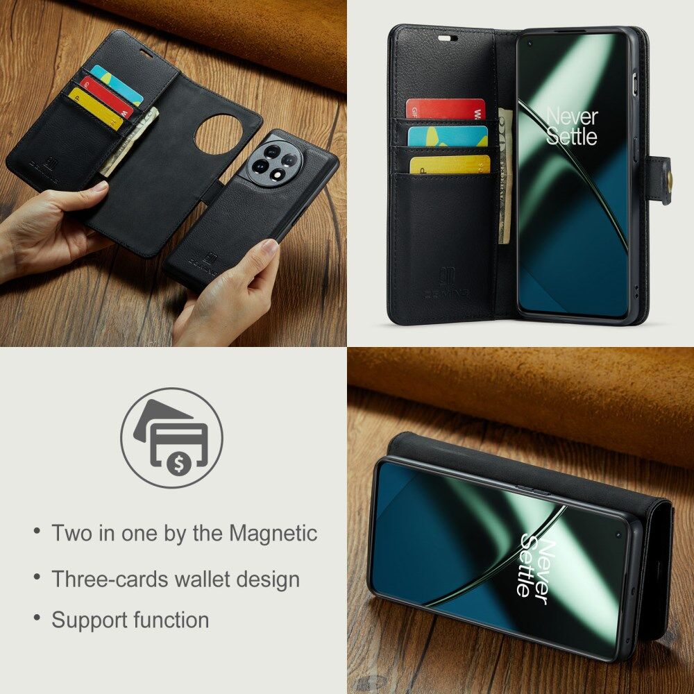 DG Ming OnePlus 11 Hoesje Retro Wallet Book Case Zwart afbeelding 5