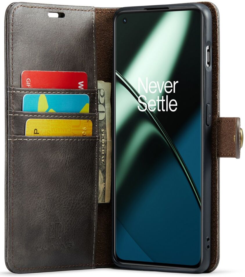 DG Ming OnePlus 11 Hoesje Retro Wallet Book Case Grijs afbeelding 1