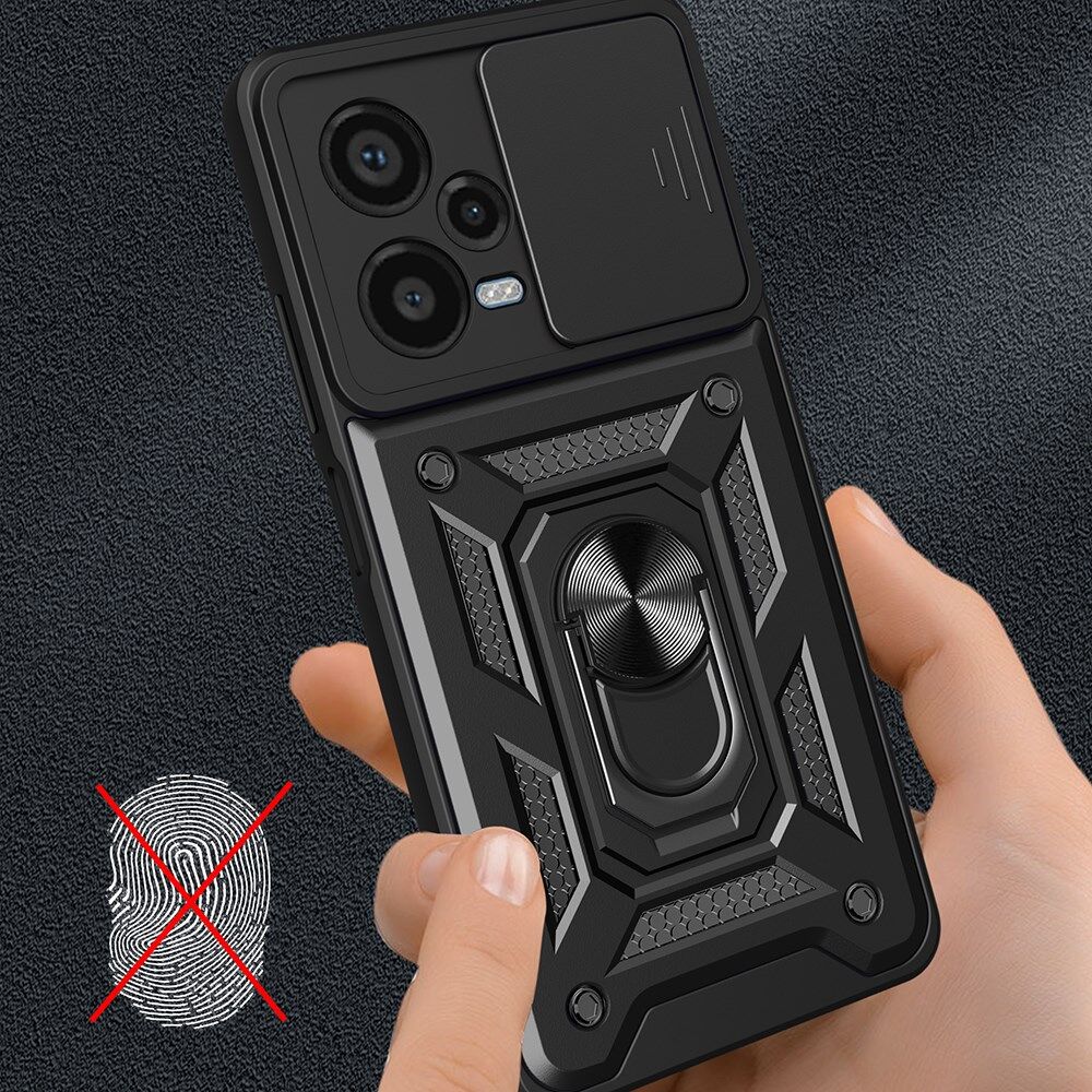 Xiaomi Redmi Note 12 Pro Plus Hoesje Camera Slider Kickstand Blauw afbeelding 7
