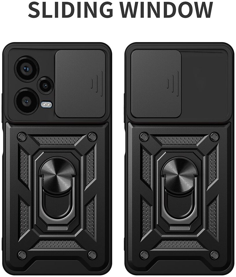 Xiaomi Redmi Note 12 Pro Plus Hoesje Camera Slider Kickstand Blauw afbeelding 9