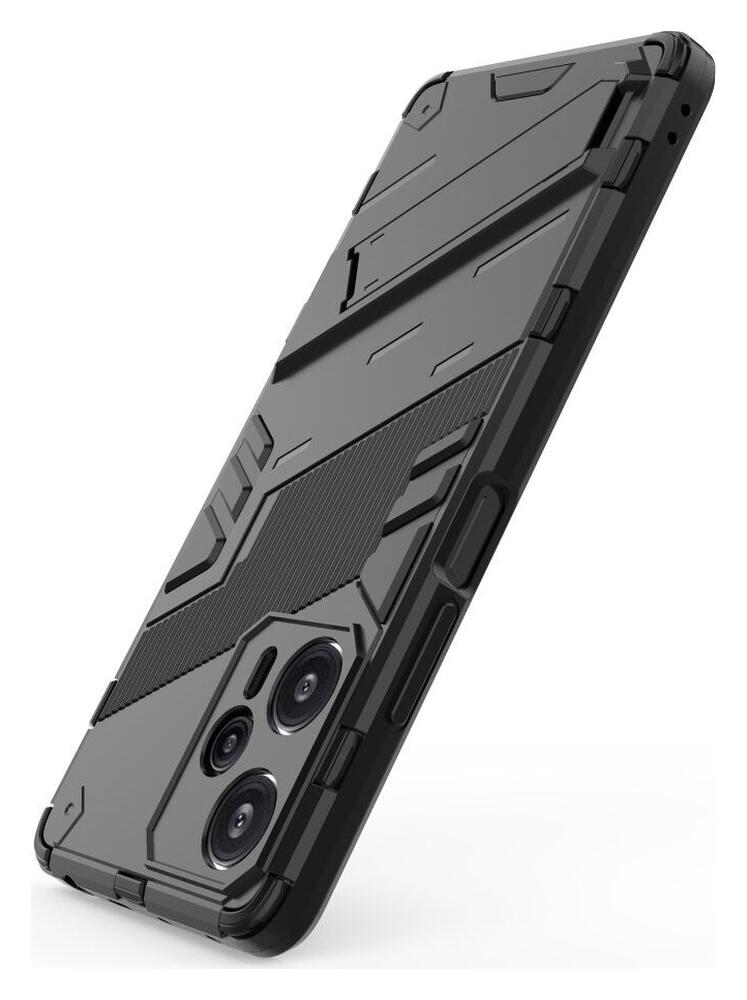 Xiaomi Poco F5 Hoesje Shockproof Kickstand Back Cover Zwart afbeelding 5