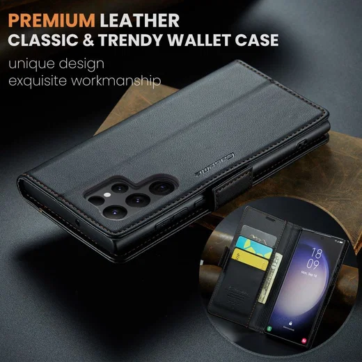 CaseMe 023 Samsung Galaxy S23 Ultra Hoesje Book Case Zwart afbeelding 11