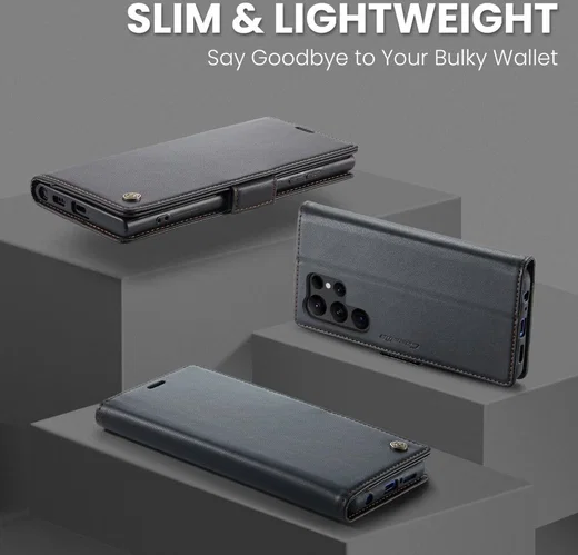 CaseMe 023 Samsung Galaxy S23 Ultra Hoesje Book Case Zwart afbeelding 12