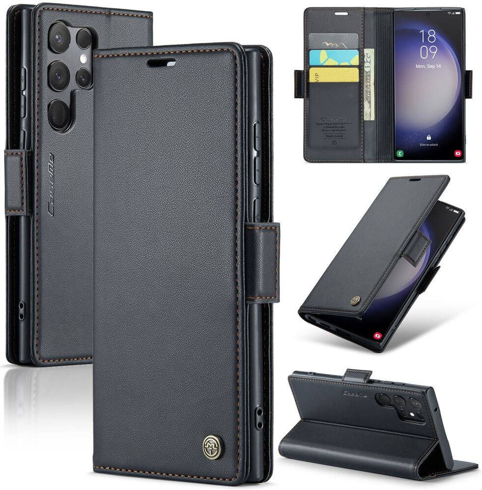 CaseMe 023 Samsung Galaxy S23 Ultra Hoesje Book Case Zwart afbeelding 13