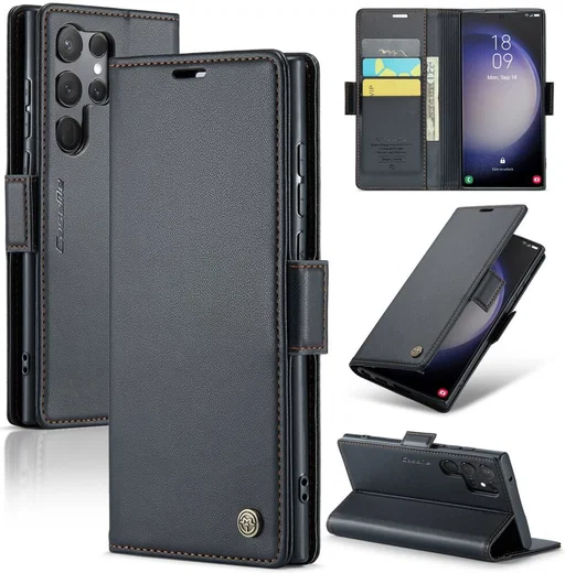 CaseMe 023 Samsung Galaxy S23 Ultra Hoesje Book Case Zwart afbeelding 13