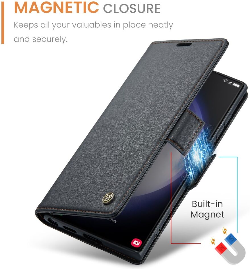 CaseMe 023 Samsung Galaxy S23 Ultra Hoesje Book Case Zwart afbeelding 4
