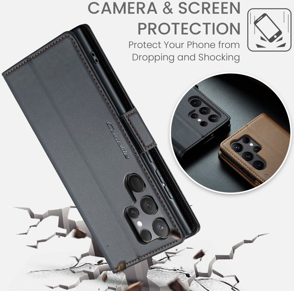 CaseMe 023 Samsung Galaxy S23 Ultra Hoesje Book Case Zwart afbeelding 6