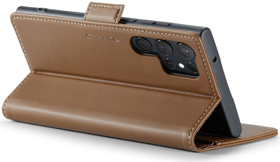 CaseMe 023 Samsung Galaxy S23 Ultra Hoesje Book Case Bruin afbeelding 16