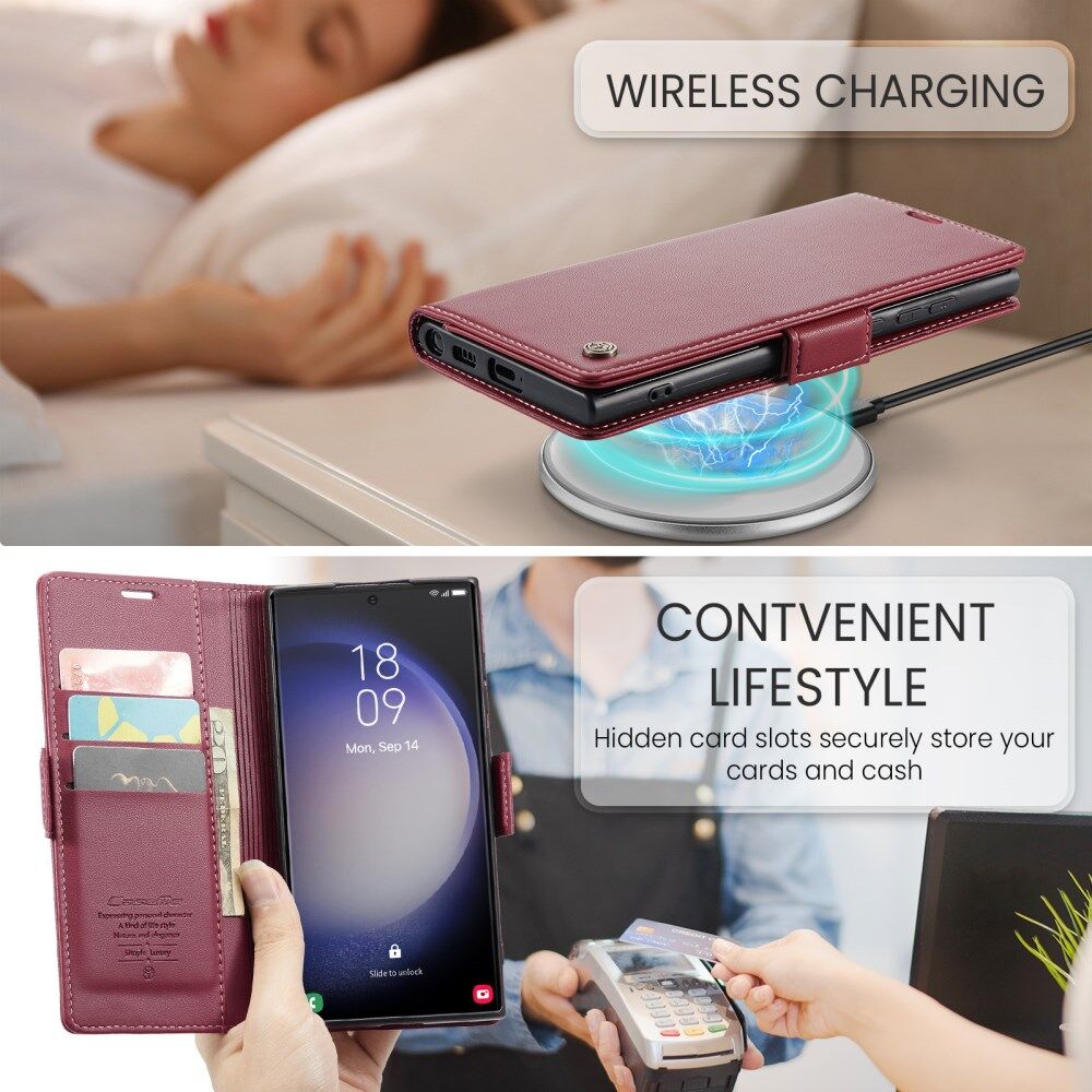 CaseMe 023 Samsung Galaxy S23 Ultra Hoesje Book Case Rood afbeelding 10
