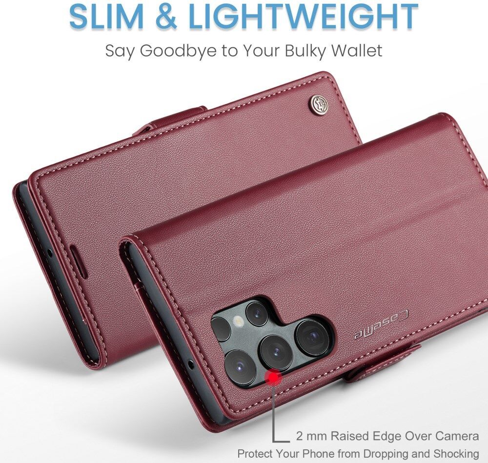 CaseMe 023 Samsung Galaxy S23 Ultra Hoesje Book Case Rood afbeelding 12
