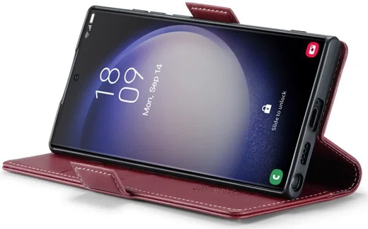 CaseMe 023 Samsung Galaxy S23 Ultra Hoesje Book Case Rood afbeelding 15