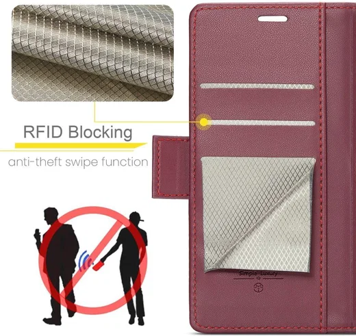 CaseMe 023 Samsung Galaxy S23 Ultra Hoesje Book Case Rood afbeelding 3