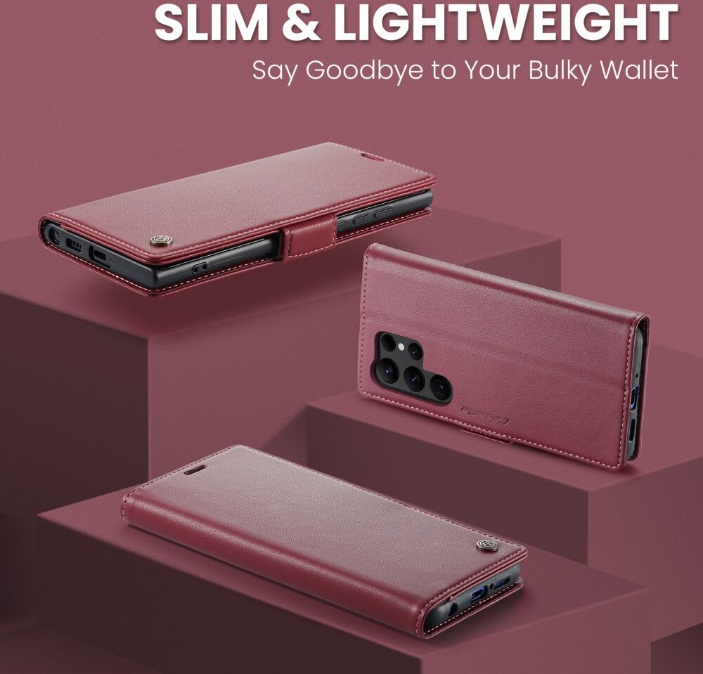 CaseMe 023 Samsung Galaxy S23 Ultra Hoesje Book Case Rood afbeelding 9
