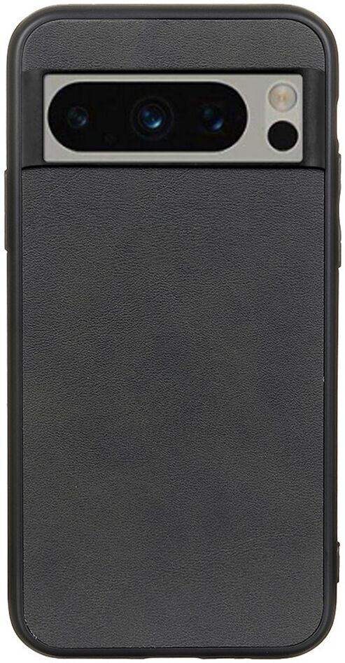 Google Pixel 8 Pro Hoesje met Kunstleer Coating Back Cover Zwart afbeelding 1