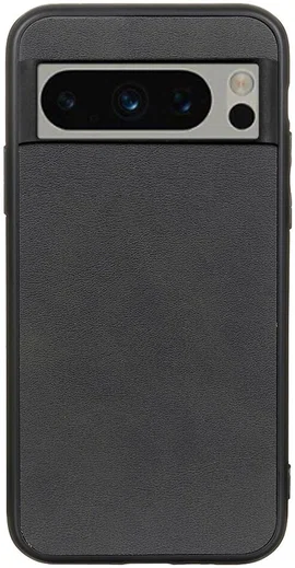 Google Pixel 8 Pro Hoesje met Kunstleer Coating Back Cover Zwart afbeelding 1