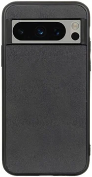Google Pixel 8 Pro Hoesje met Kunstleer Coating Back Cover Zwart