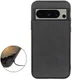 Google Pixel 8 Pro Hoesje met Kunstleer Coating Back Cover Zwart afbeelding 2