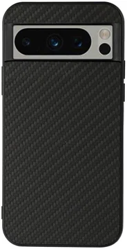 Google Pixel 8 Pro Hoesje Carbon Kunstleer Coating Back Cover Zwart