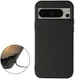 Google Pixel 8 Pro Hoesje Carbon Kunstleer Coating Back Cover Zwart afbeelding 2