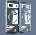 Google Pixel 7a Hoesje MagSafe Back Cover TPU Transparant/Blauw