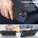 Apple iPhone 14 Pro Hoesje Camera Slider en Kickstand Ring Blauw Zwart afbeelding 6