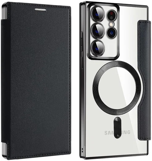 Samsung Galaxy S22 Ultra Hoesje MagSafe RFID Pasjeshouder Zwart afbeelding 2