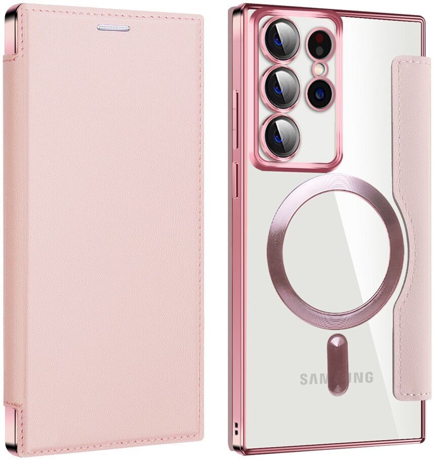 Samsung Galaxy S22 Ultra Hoesje MagSafe RFID Pasjeshouder Roze afbeelding 2