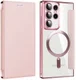 Samsung Galaxy S22 Ultra Hoesje MagSafe RFID Pasjeshouder Roze afbeelding 2