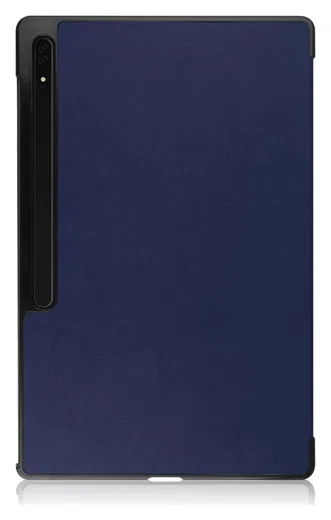 Samsung Galaxy Tab S8 Ultra Hoes Tri-Fold Book Case Standaard Blauw afbeelding 9