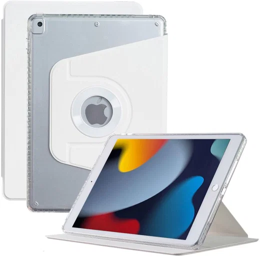 Apple iPad 10.2/iPad Pro 10.5 Hoes Tri-Fold Book Case Kunstleer Wit afbeelding 1