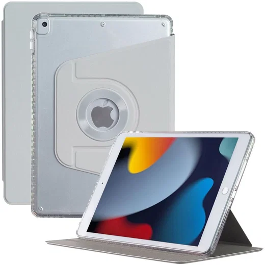 Apple iPad 10.2/iPad Pro 10.5 Hoes Tri-Fold Book Case Kunstleer Grijs afbeelding 1