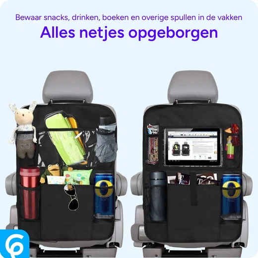 Universele Autostoel Tablethouder Tas / Organizer met Opbergvakken afbeelding 5